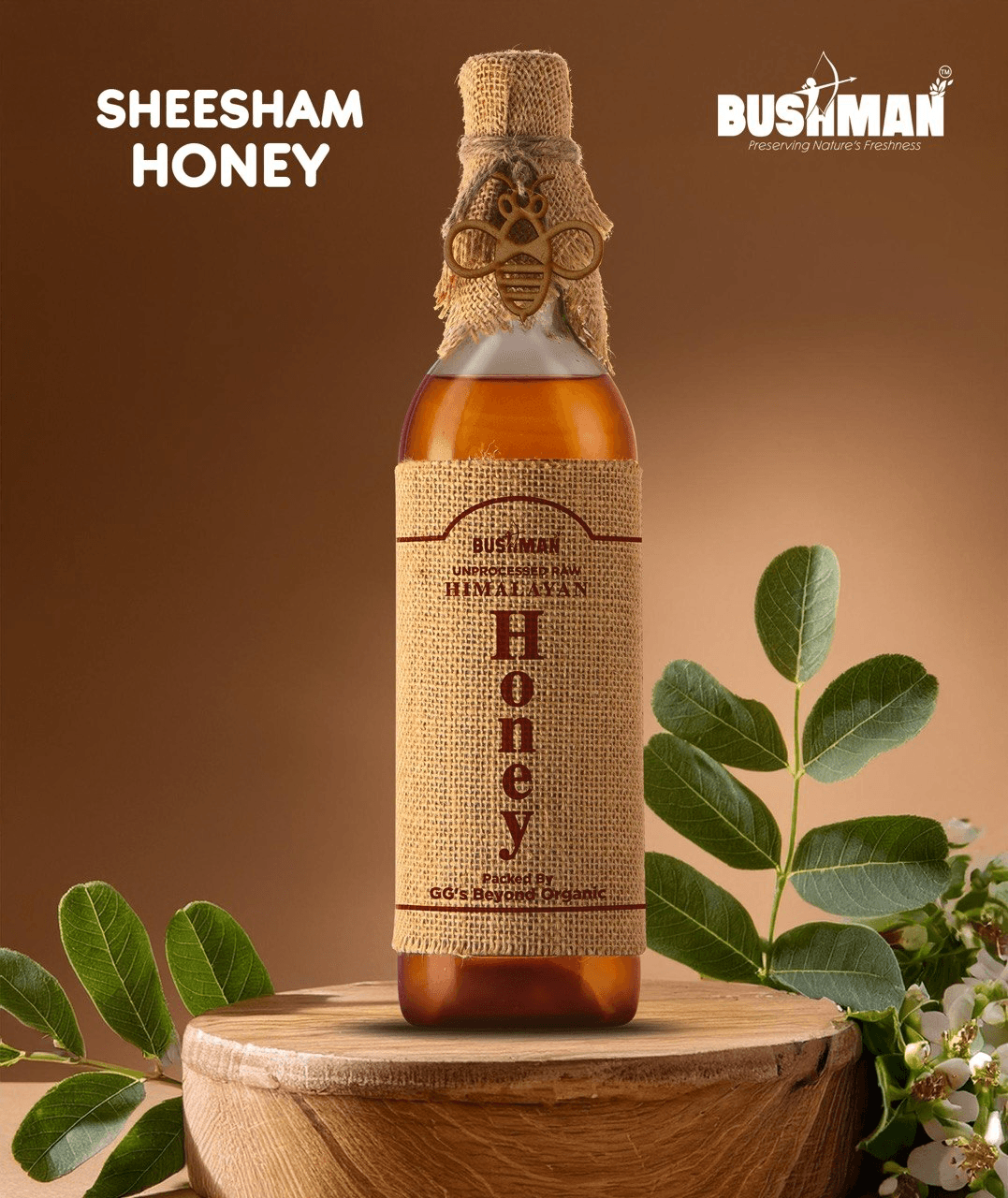 Bushman Sheesham Honey 1Kg – Raw & Pure, Natural Honey | No Added Sugar, No Preservatives | Rich Floral Taste for Daily Wellness