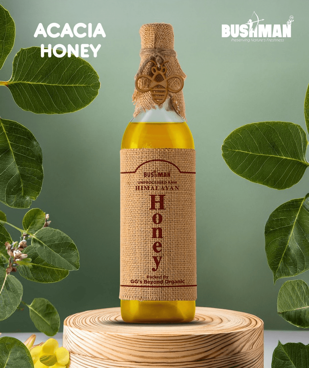 Bushman Acacia Honey 1Kg – Raw & Pure, Natural Honey | No Added Sugar, No Preservatives | Rich Floral Taste for Daily Wellness