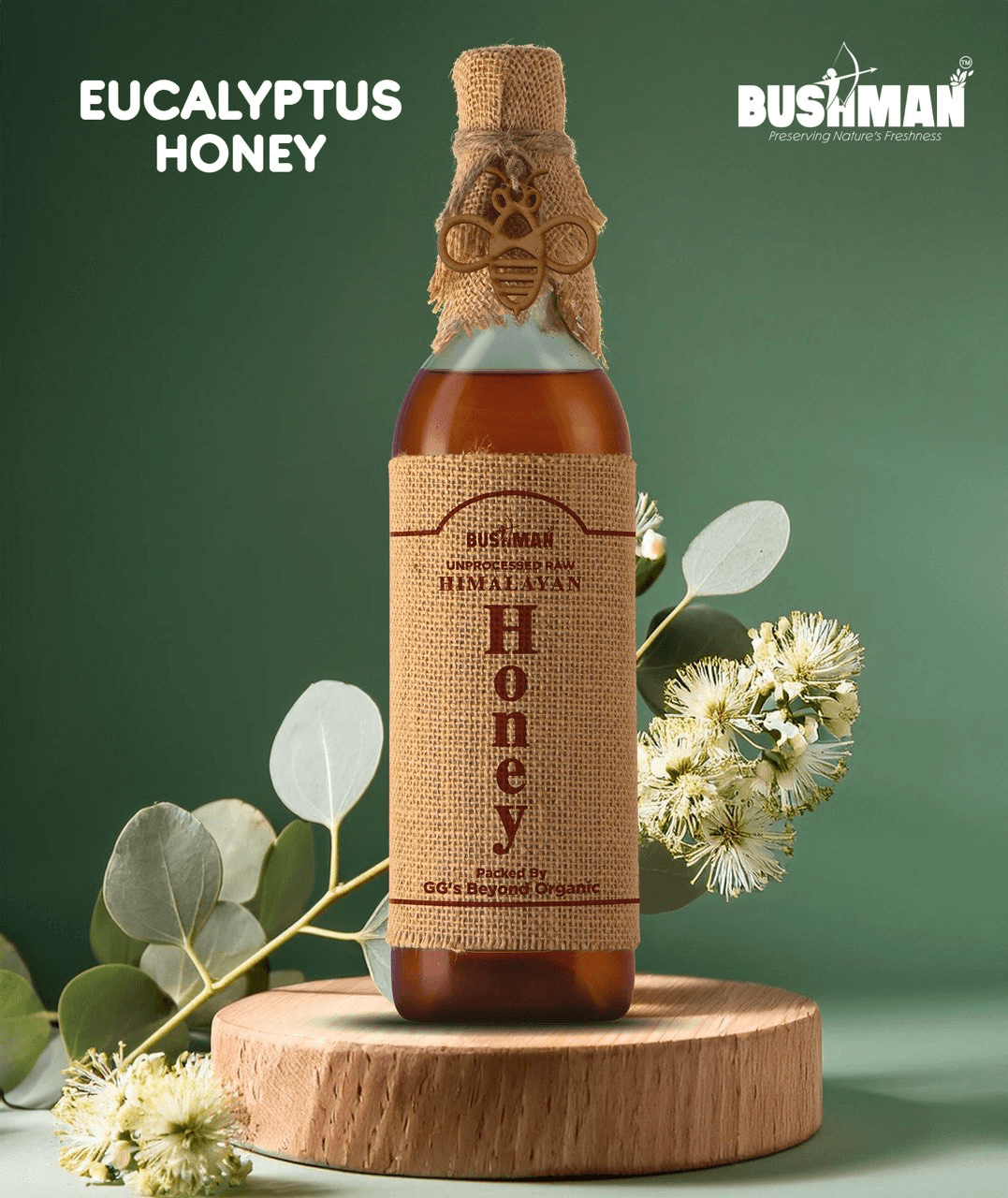 Bushman Eucalyptus Honey 1Kg – Raw & Pure, Natural Honey | No Added Sugar, No Preservatives | Rich Floral Taste for Daily Wellness